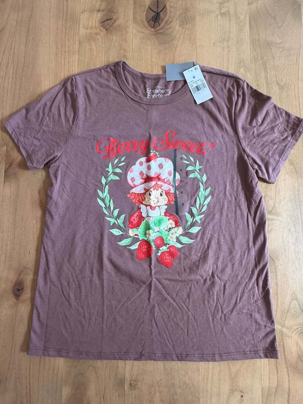 Hybrid Apparel Strawberry Shortcake T-Shirt Size M Brown Graphic